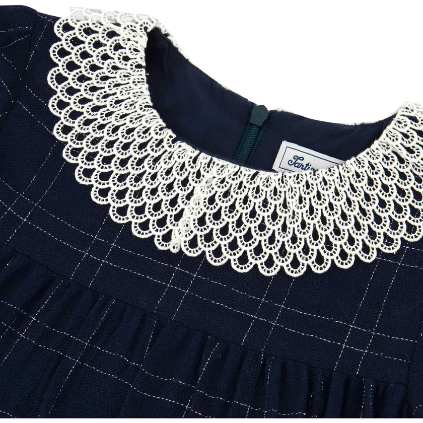 Petal Collar Plaid Dress