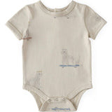 Short Sleeve Lap Shoulder Snap Onesie, Tan