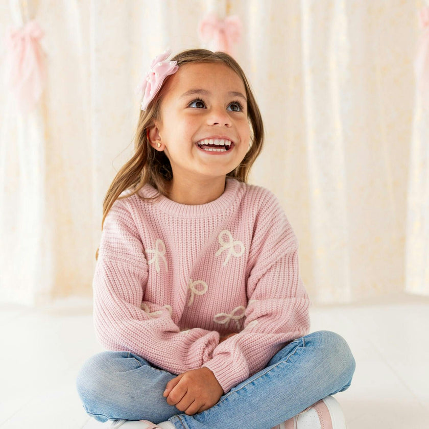 All Over Bows Knit Sweater