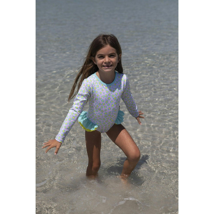 Candy animal dots long sleeve swimsuit