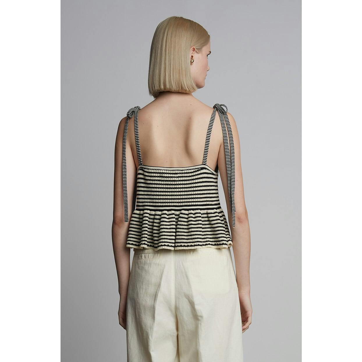 MALI STRIPE CAMI | IVORY + BLACK STRIPE