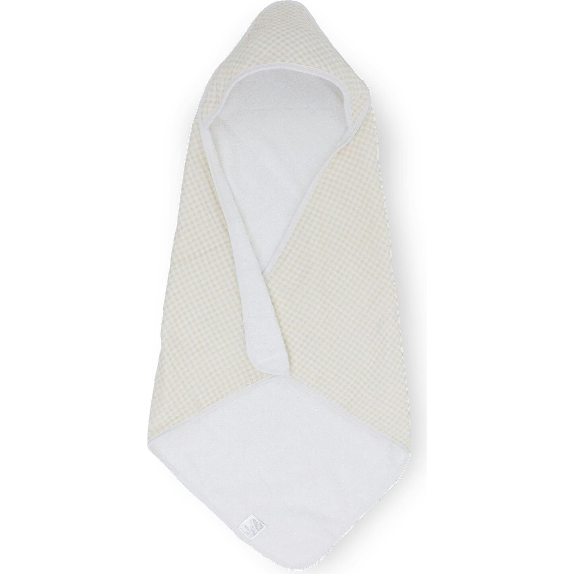 Infant Hooded Towel - Tan Gingham