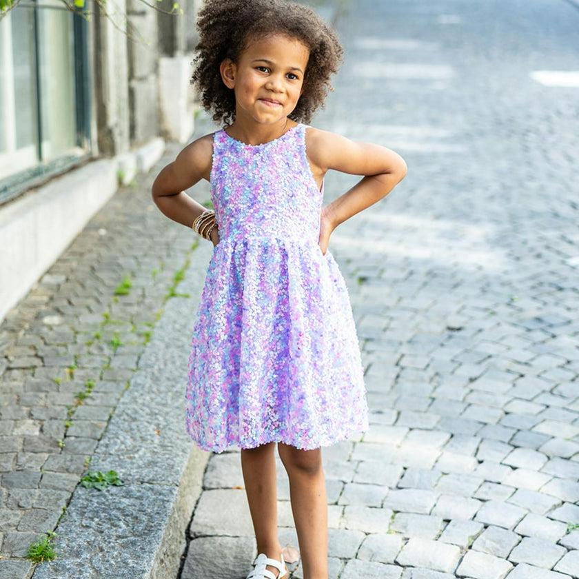 Purple Party Sequins Dress
