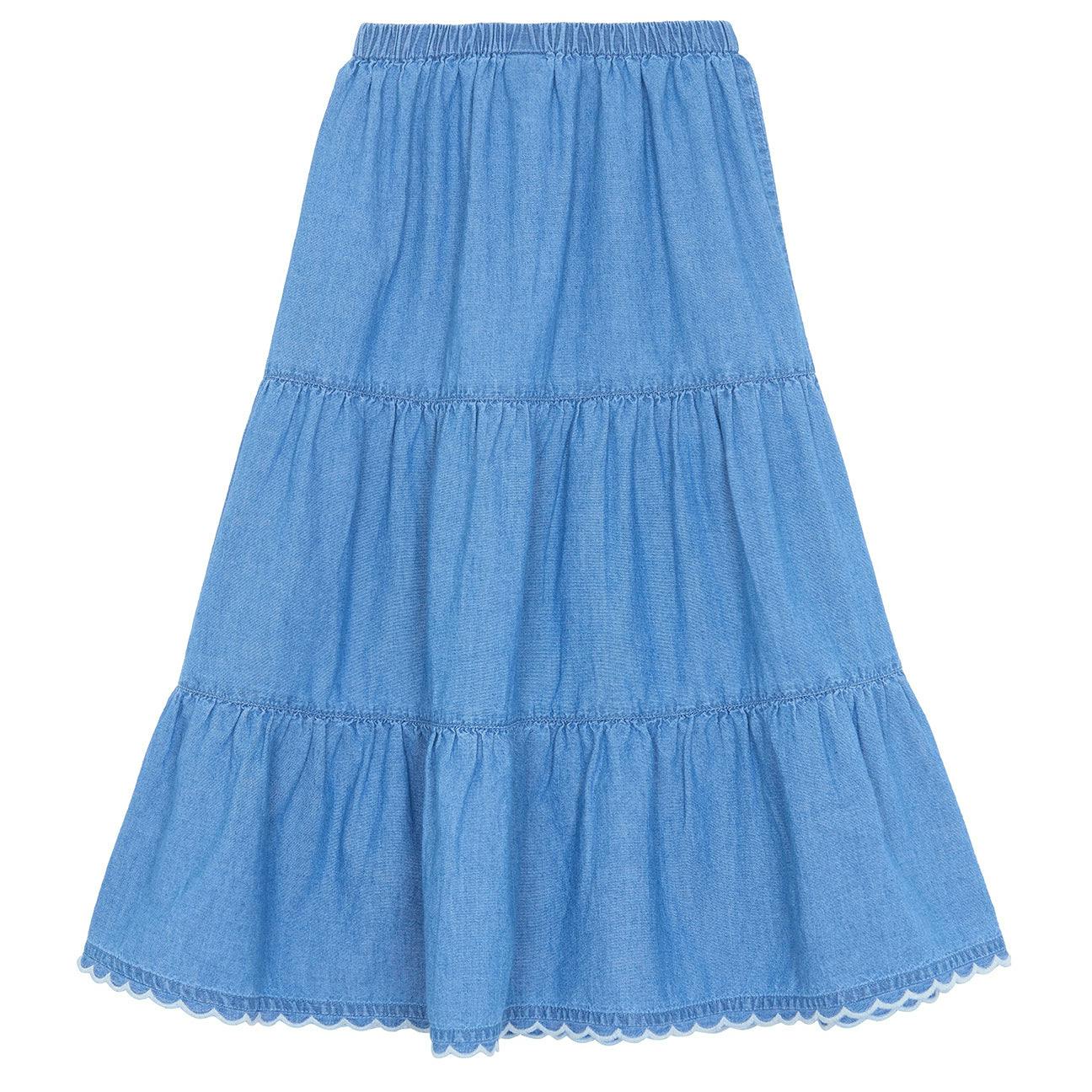 BONTON Celine Chambray Maxi Skirt - Chambray
