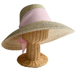 Wildflower Sun Hat (PreOrder Shipping June 15th) - Light Pink Wide & Short Grosgrain Ribbon