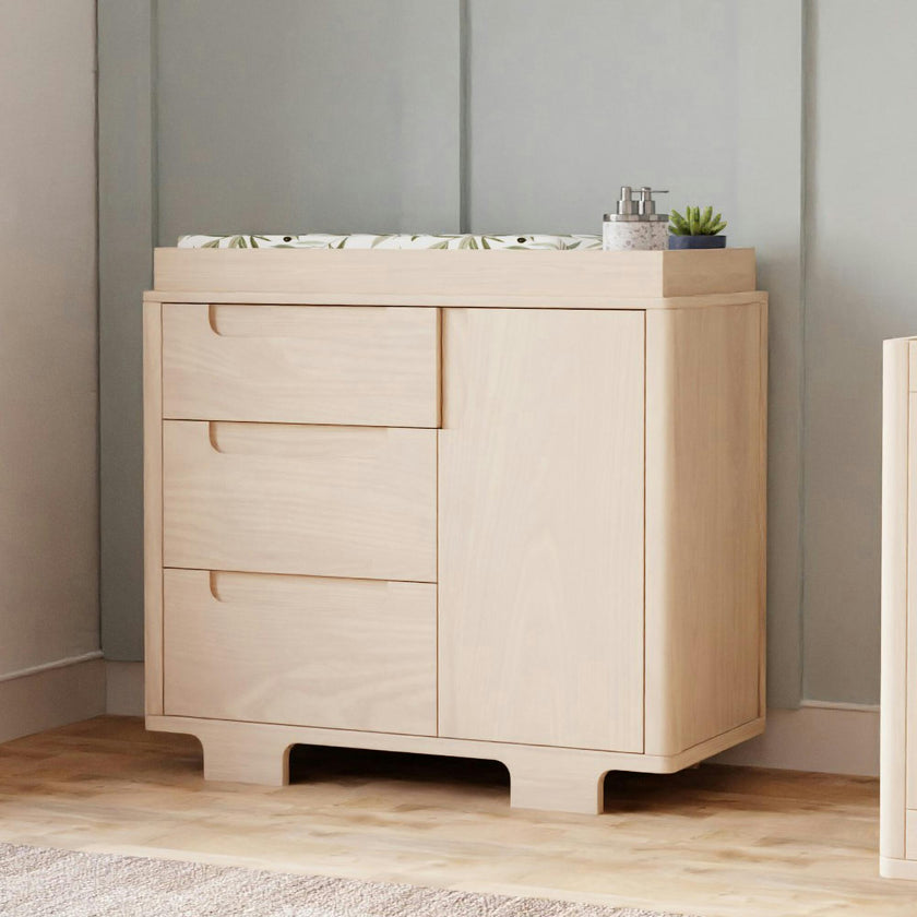 Yuzu 3-Drawer Compact Changer Dresser with Removable Changing Tray (41") in Washed Natural