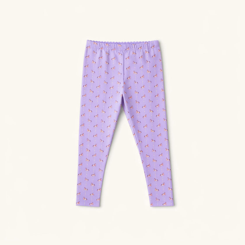 Nylon Leggings in Purple Carousel