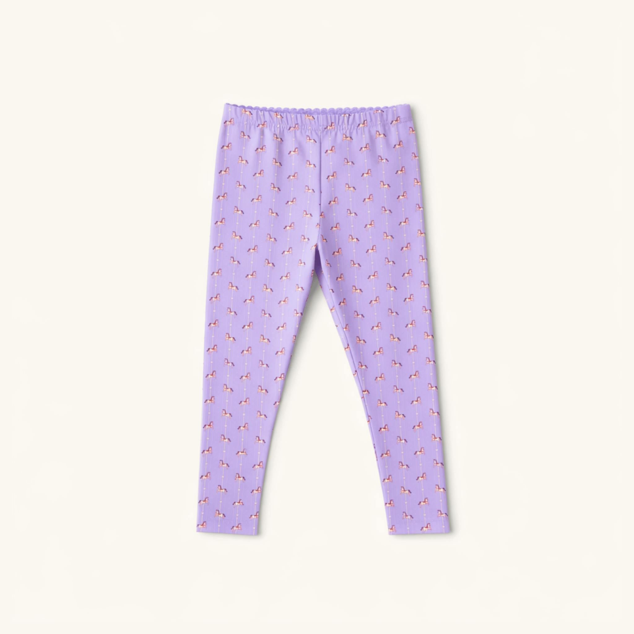 Nylon Leggings in Purple Carousel