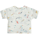 Crew Neck Dropped Shoulder T-Shirt, Multi