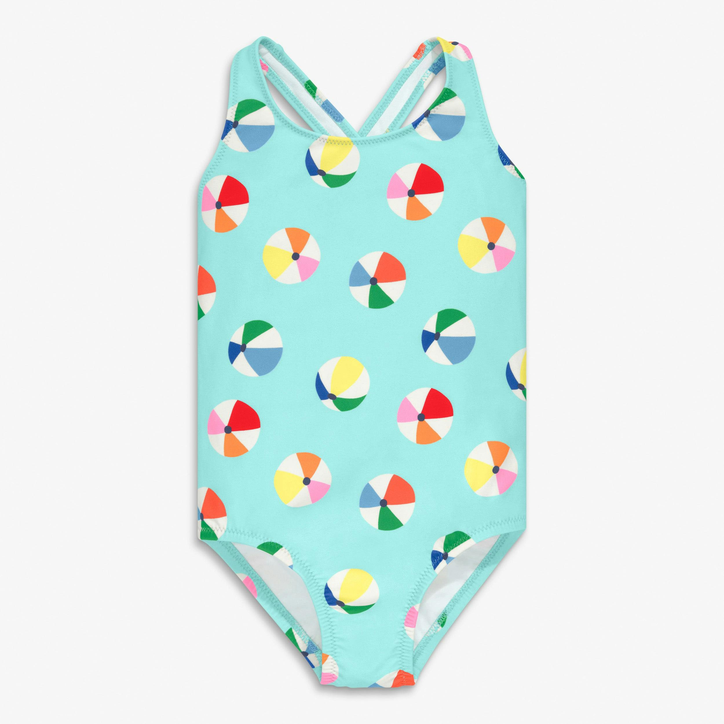 Kids tank swimsuit in beach balls