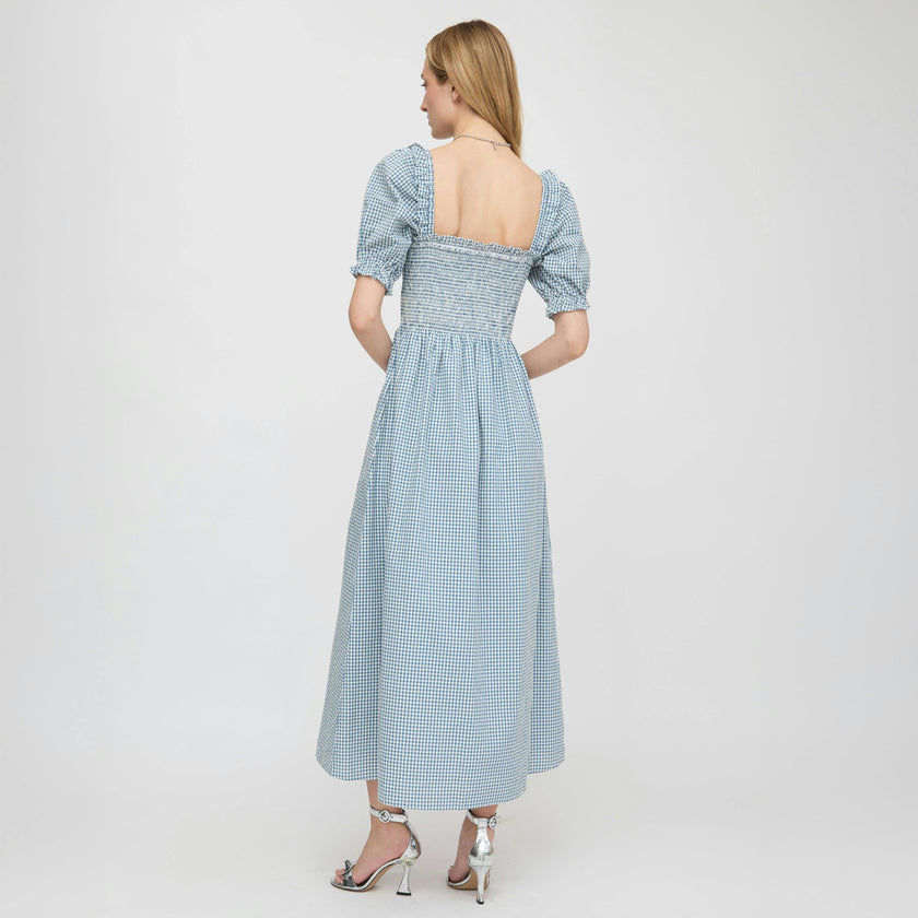 The Scarlett Nap Dress - Lagoon Gingham