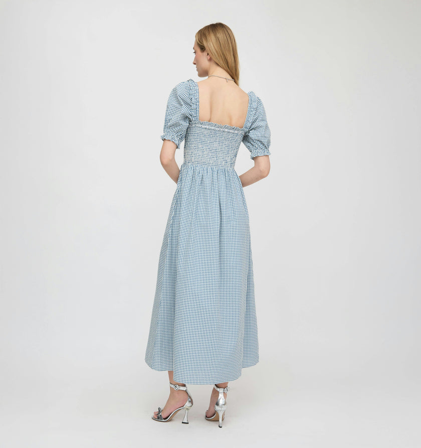 The Scarlett Nap Dress - Lagoon Gingham