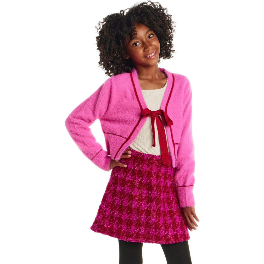 Big Kids Cardigan Sweater W/Bow
