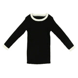 Boy Knit Contrast Piped Round Neck Long Sleeve Sweater
