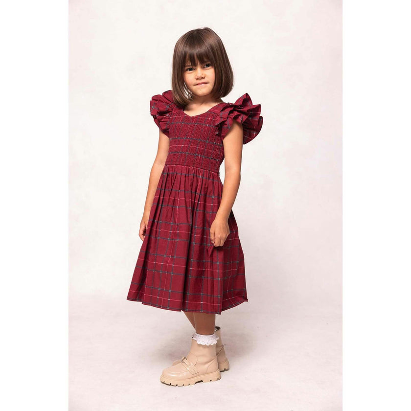 Mini Hattie Dress in Burgundy Plaid