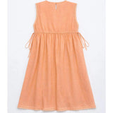 BIRDS EMBROIDERED DRESS PEACH