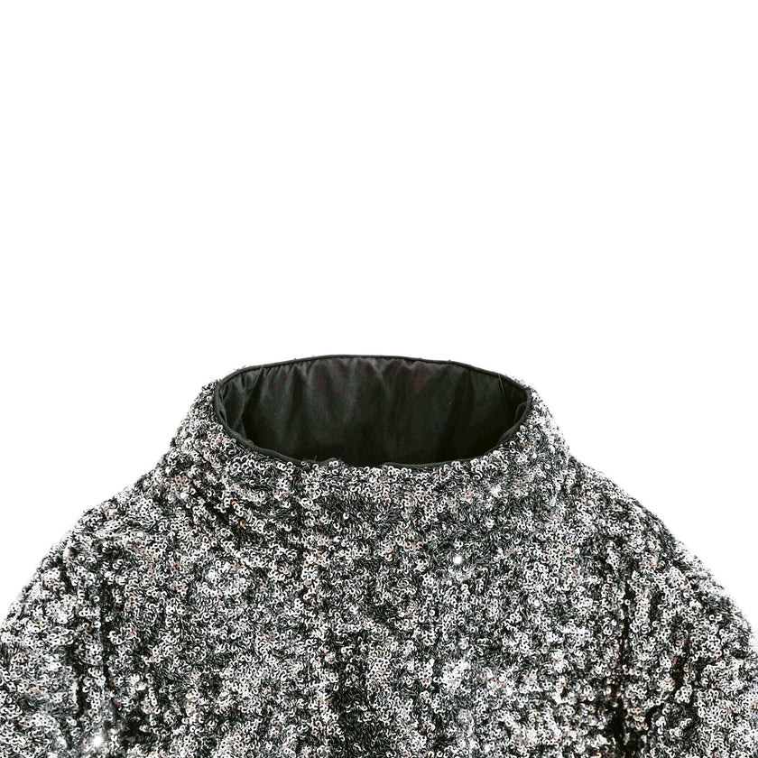 Black Glitter Puffer Jacket