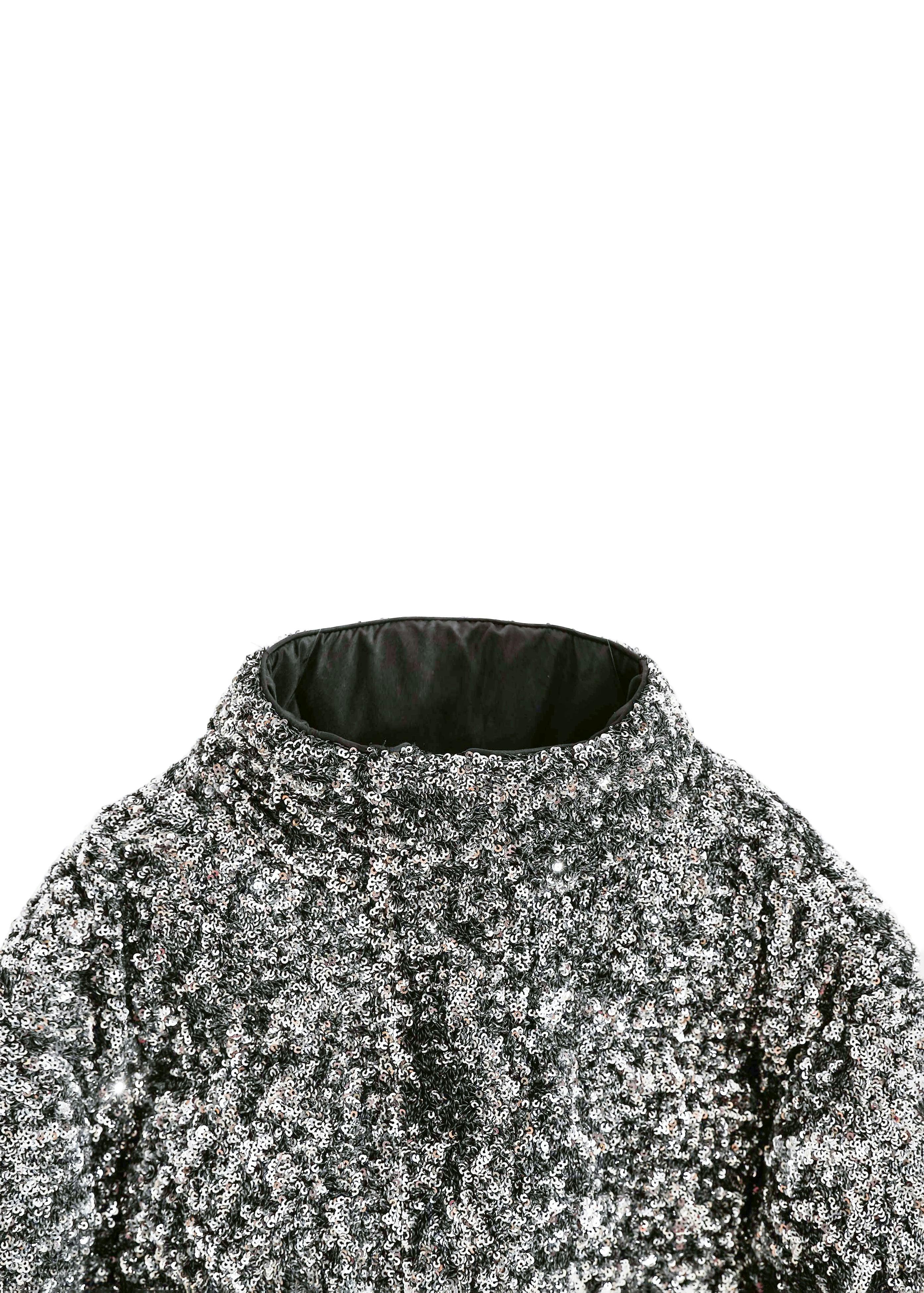 Black Glitter Puffer Jacket