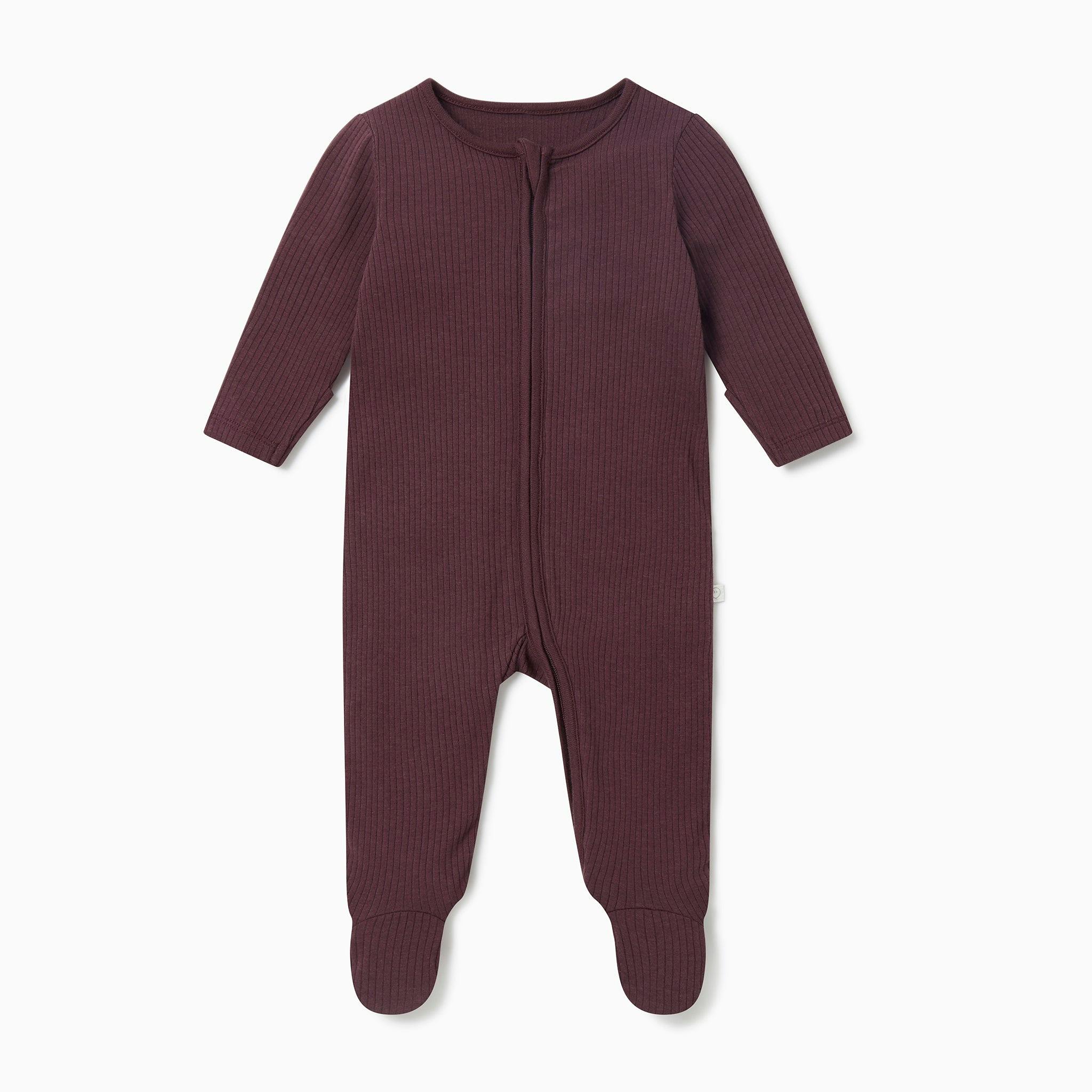 Ribbed Clever Zip Footed Baby Pajamas