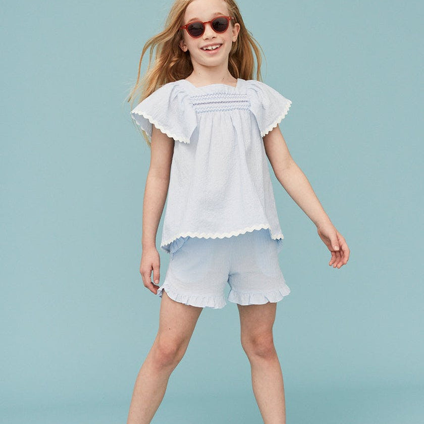 Seersucker Girl Frill Shorts