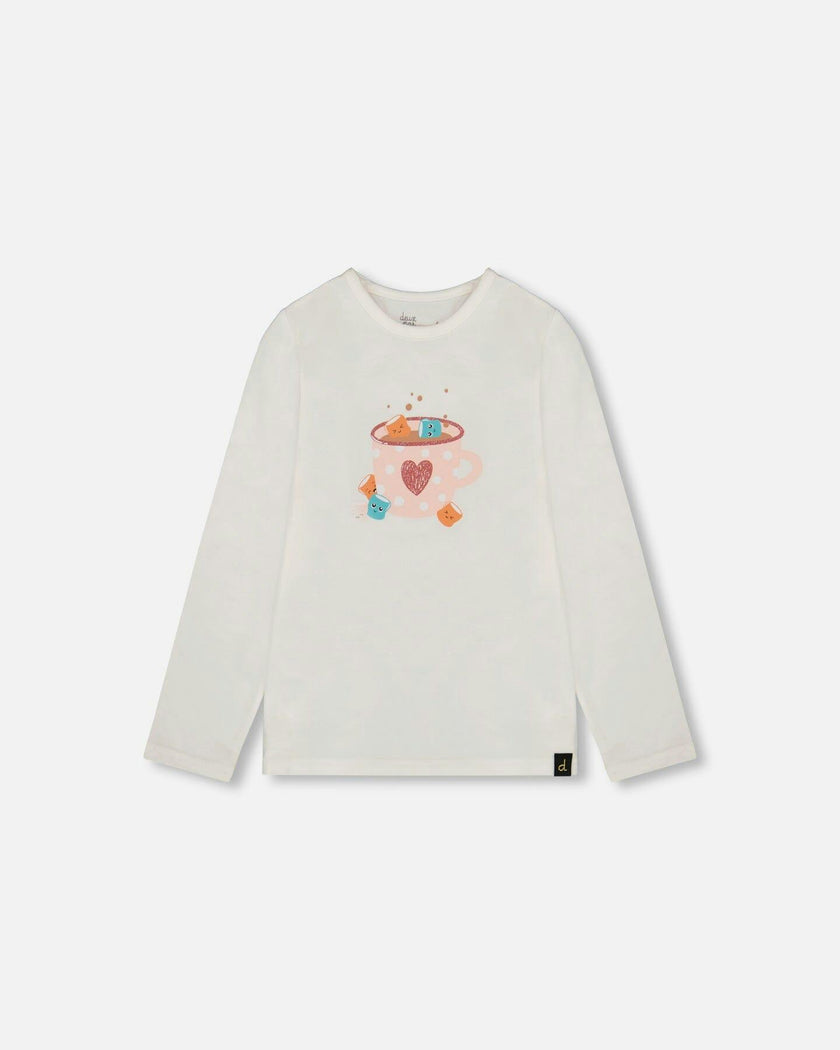 Organic Cotton Long Sleeve T-Shirt with Hot Chocolate