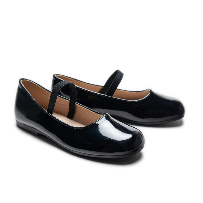 Black Satin Colette Flats