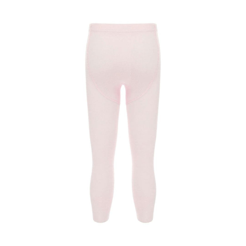 Pink Plain Solid Tights