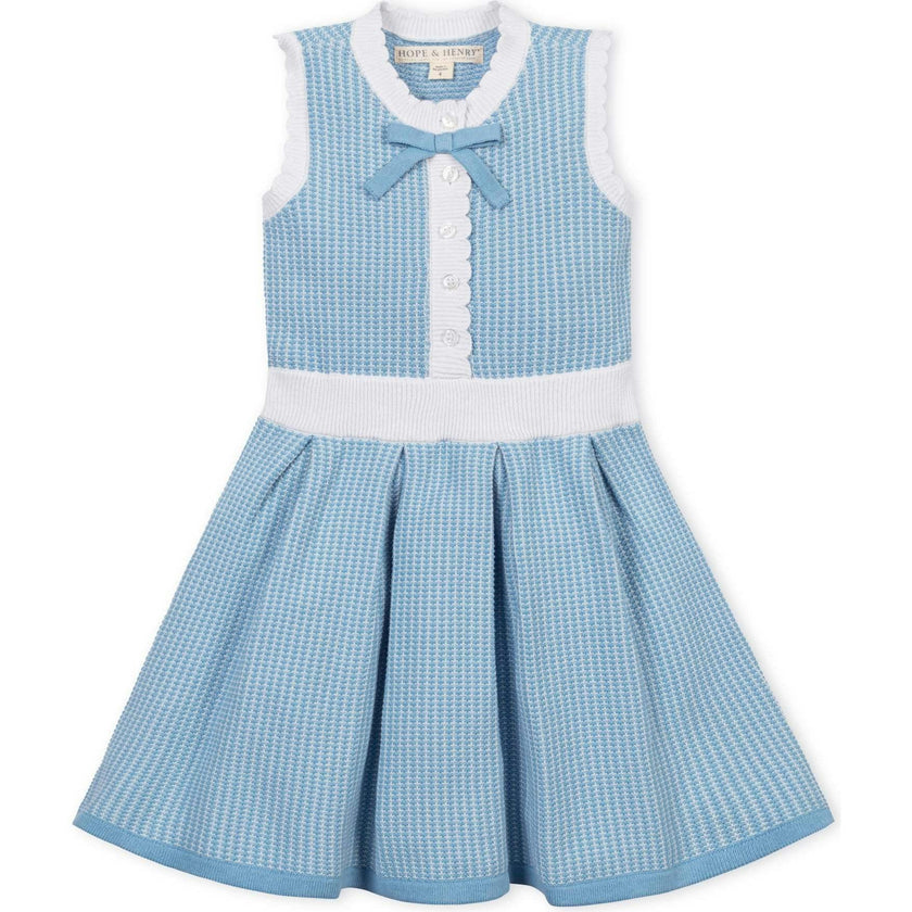 Organic Button Front Tank Sweater Dress, Blue