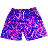 Kids' Geometric Batik Print Quick-Dry Swim Trunks