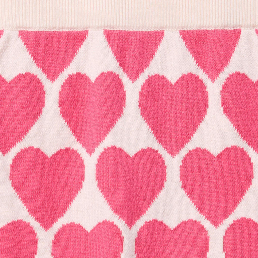 Heart Ruffle Hem Sweater Skirt