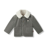 Grey Corduroy Sherpa Reversible Jacket