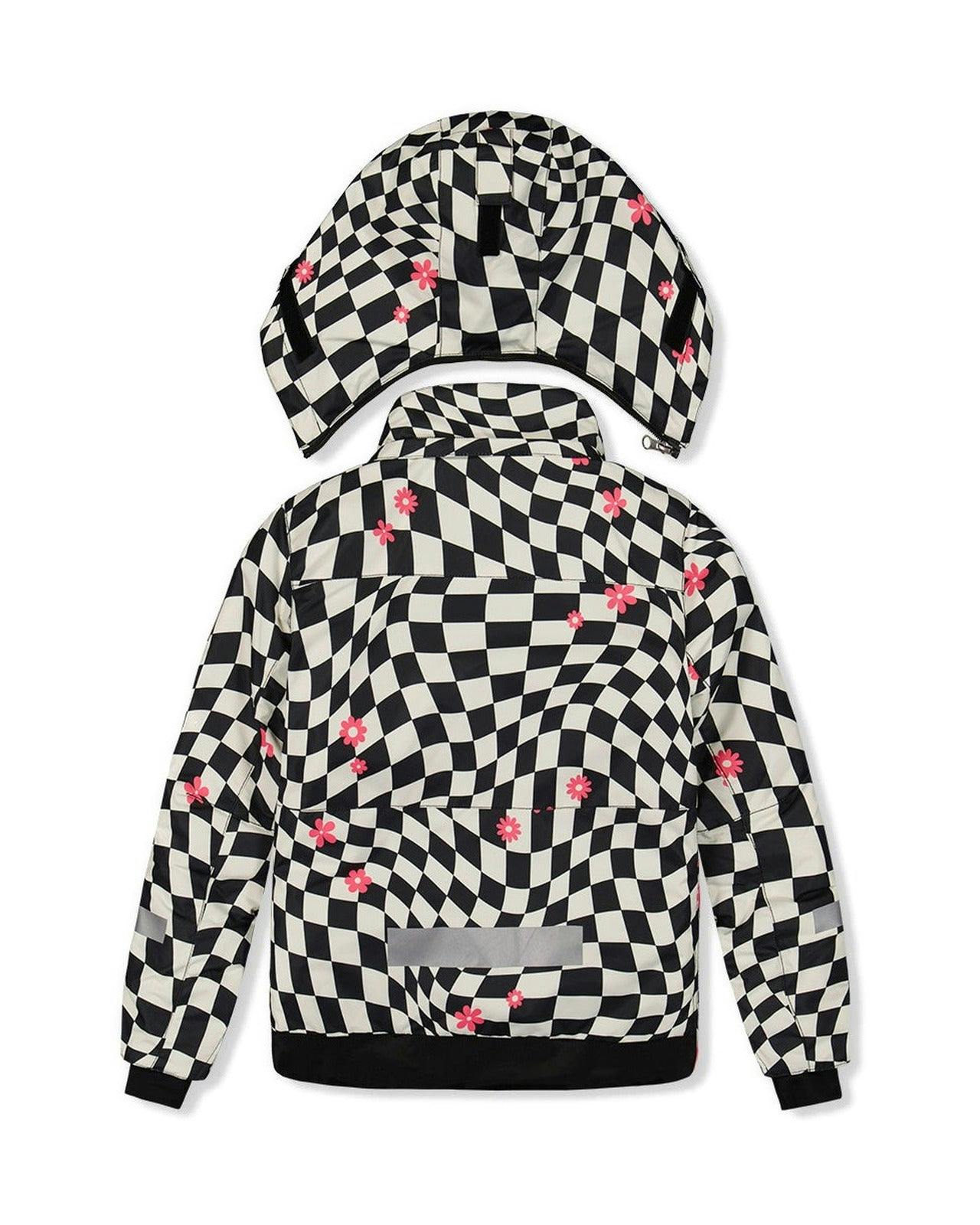 Two Piece Teknik Snowsuit Bright Pink And Checkered