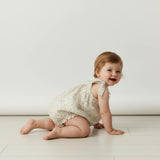 Organic Tie Shoulder Bubble Romper - Bluebelle