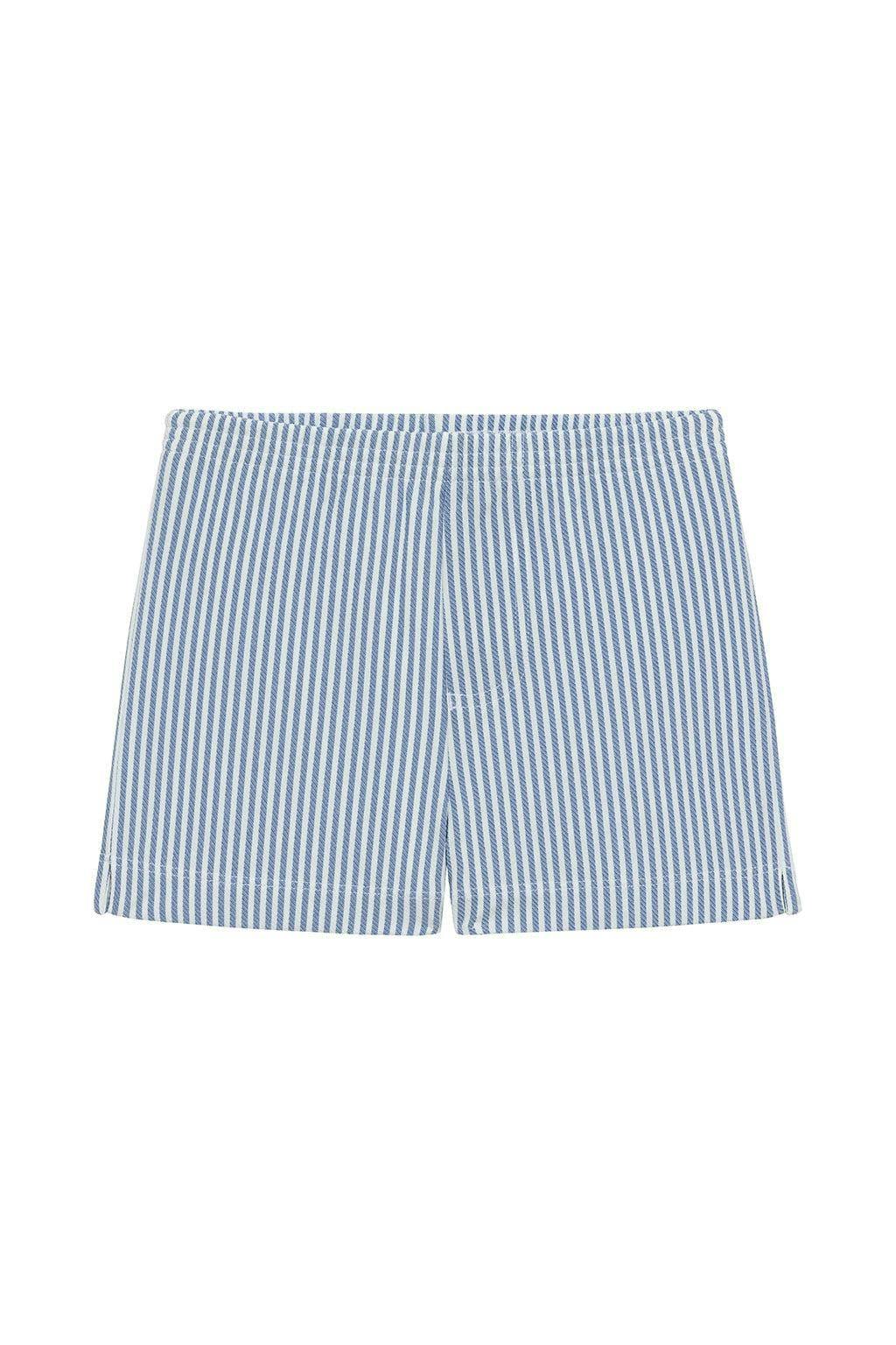 Classic Blue Stripe Mini Swim Trunk