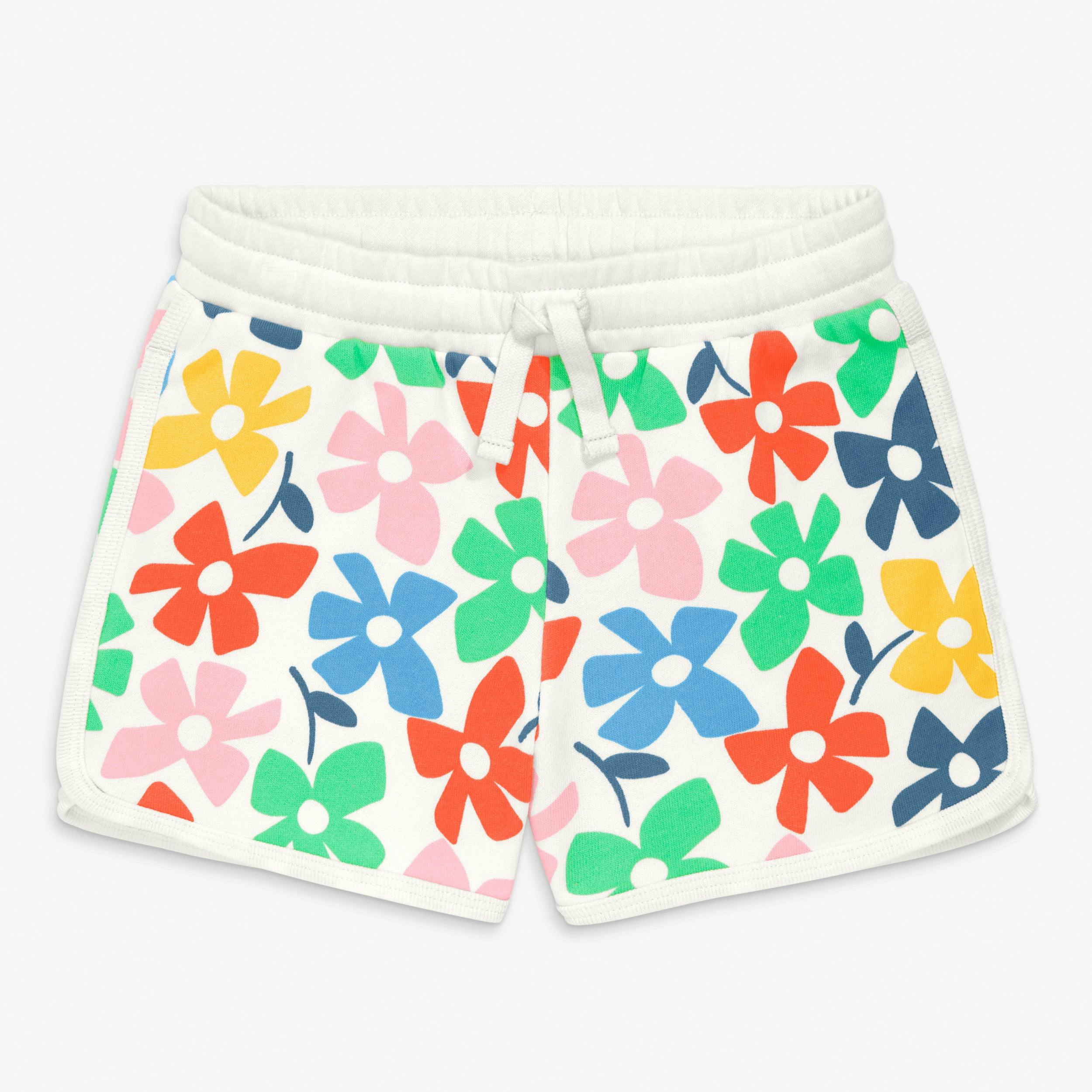 Kids recess short in rainbow blooms