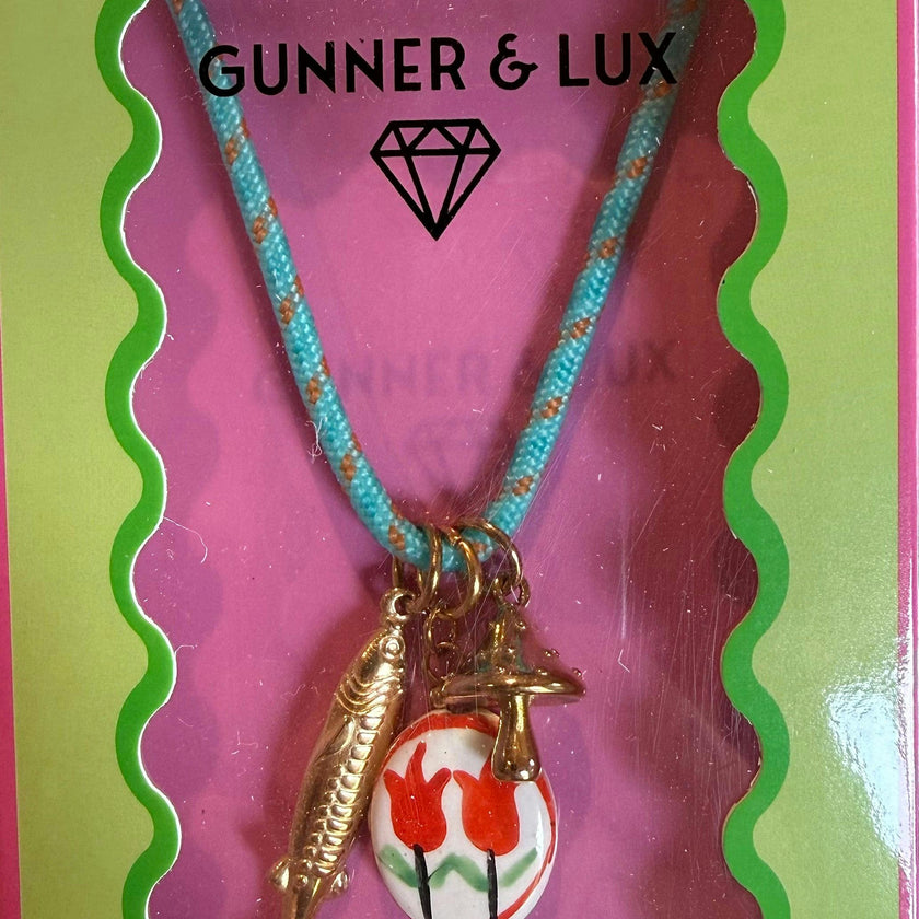 SUMMER CORD FISH CHARM NECKLACE