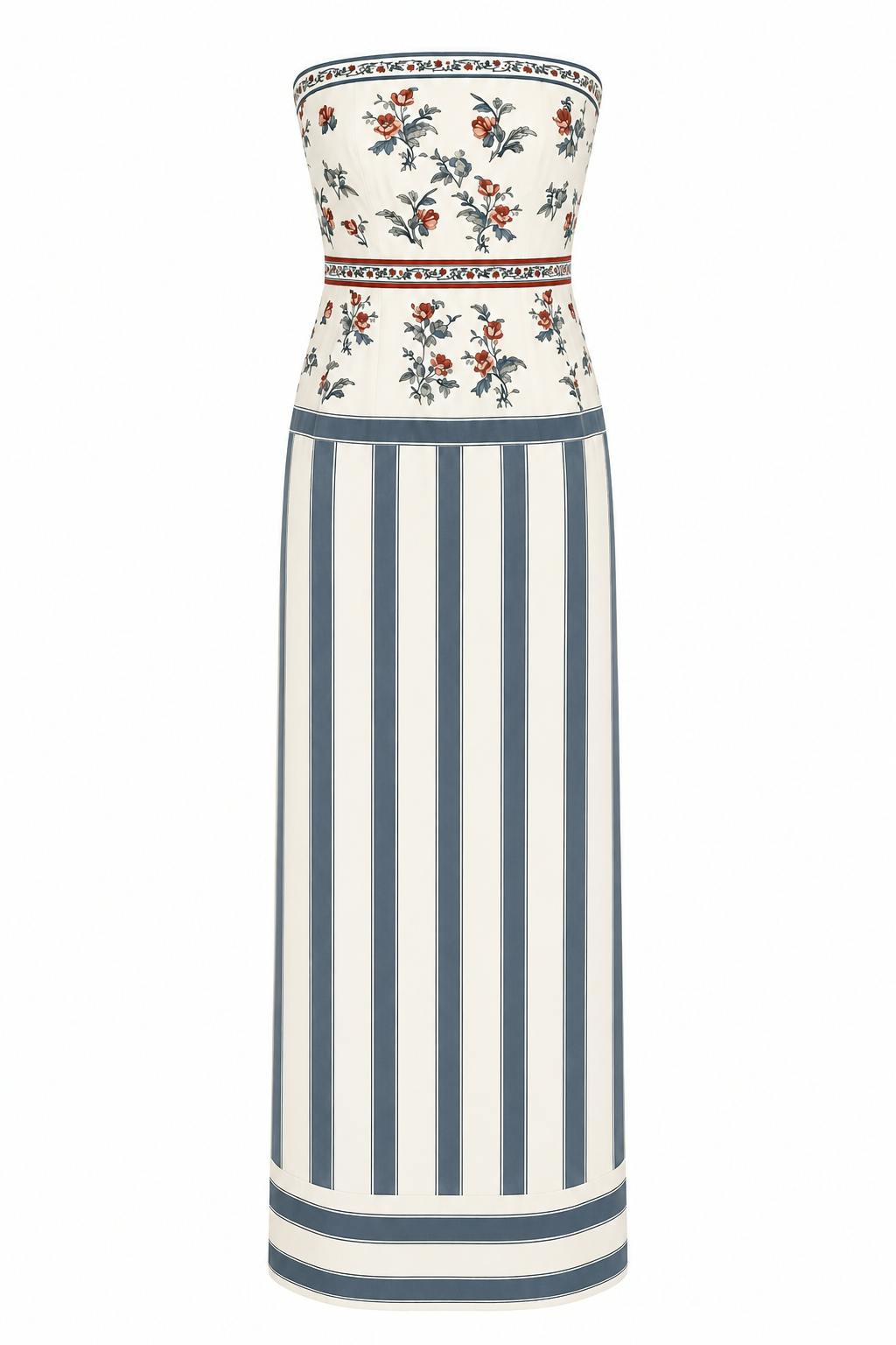 Hampton Heirloom Stripe Floral Midi Dress