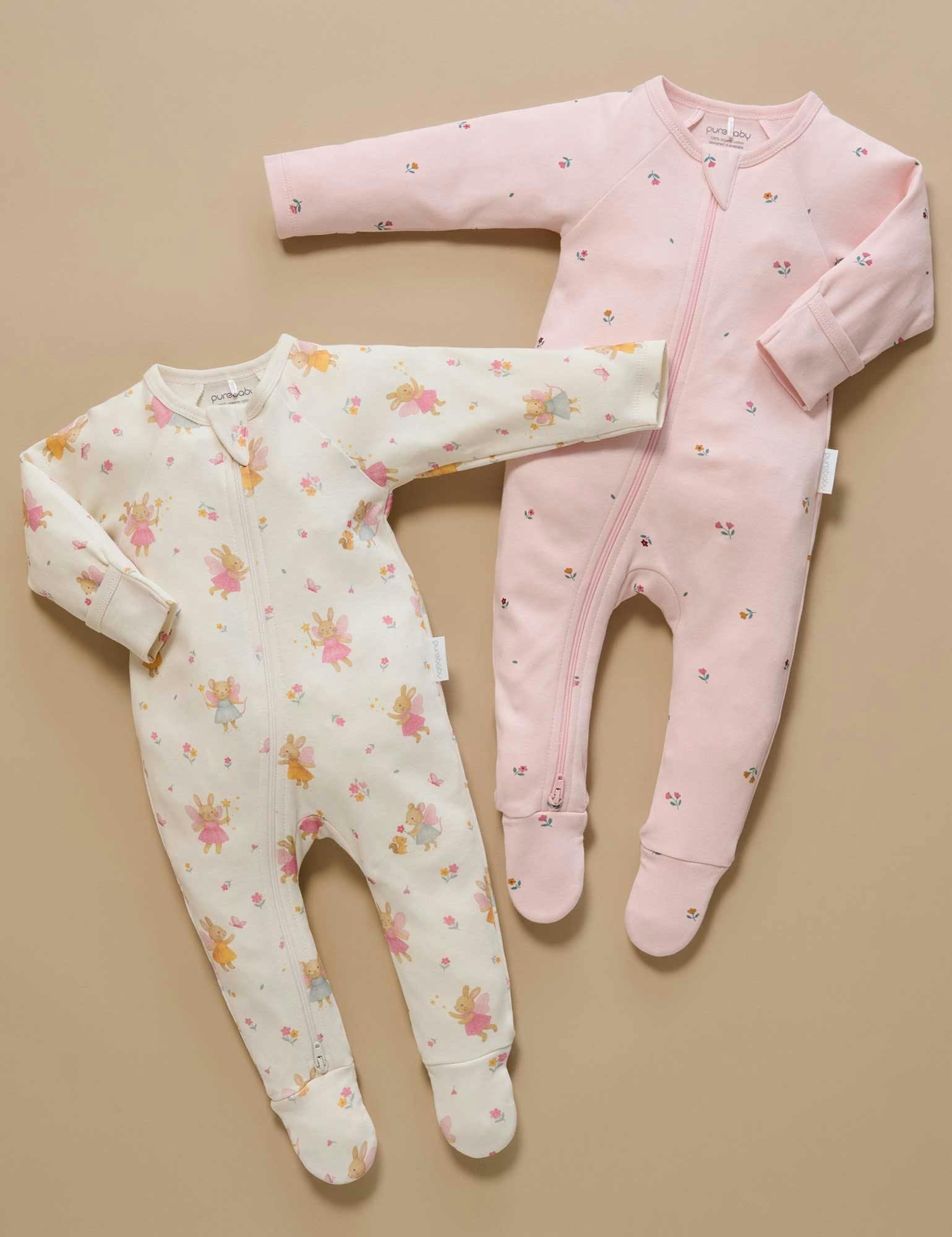 Printed Zip Growsuit Pack Cloud Little Fairies Print