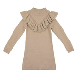 Ruffle Vneck Knit Dress
