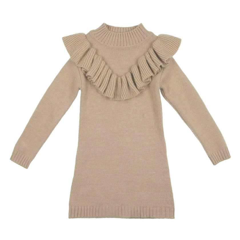 Ruffle Vneck Knit Dress