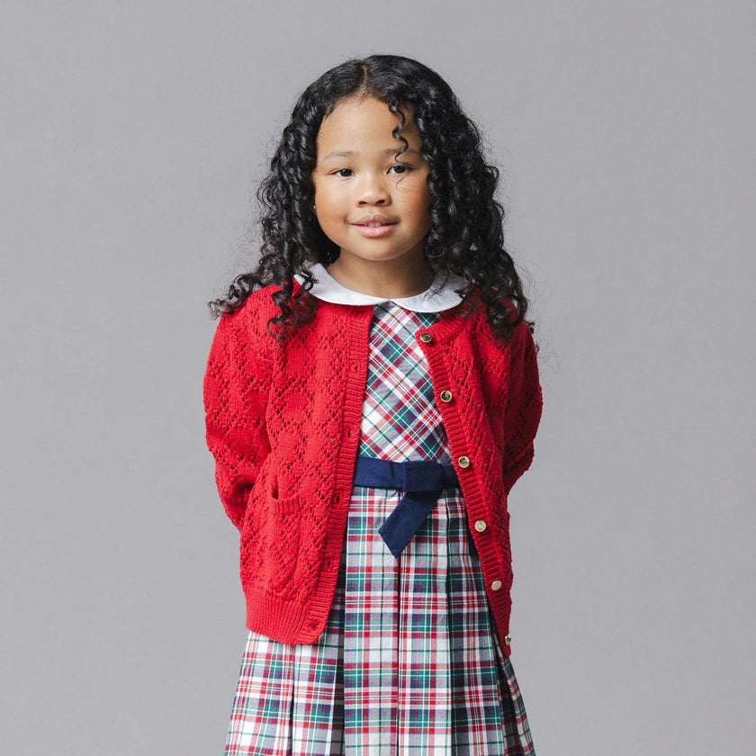 Organic Pointelle Cardigan Sweater