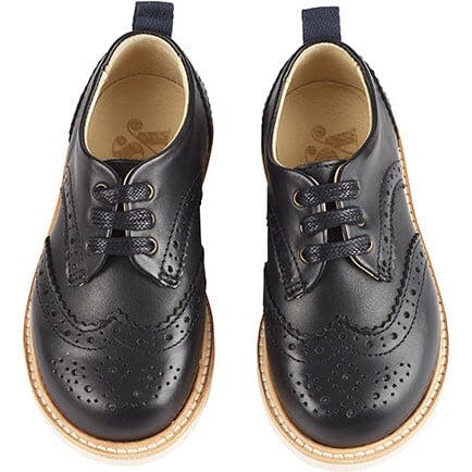 Brando Leather Brogue Shoe, Black