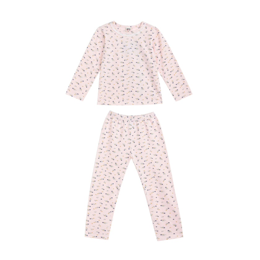 Pink Floral Cotton Pajama Set