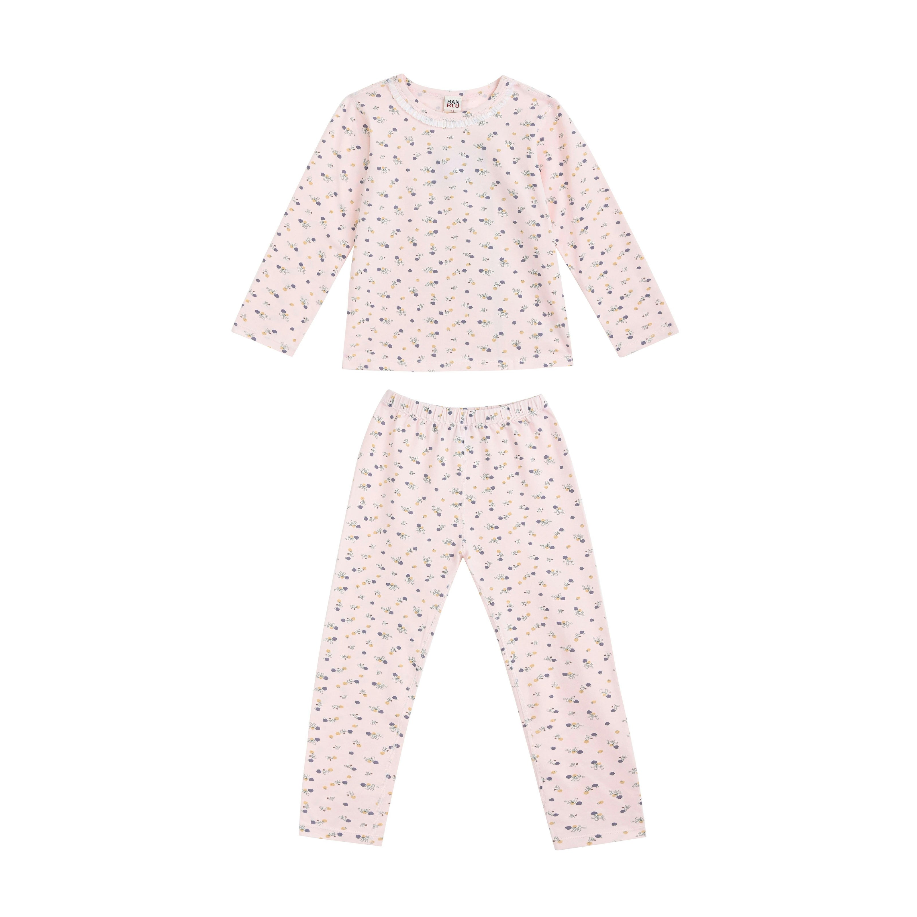 Pink Floral Cotton Pajama Set