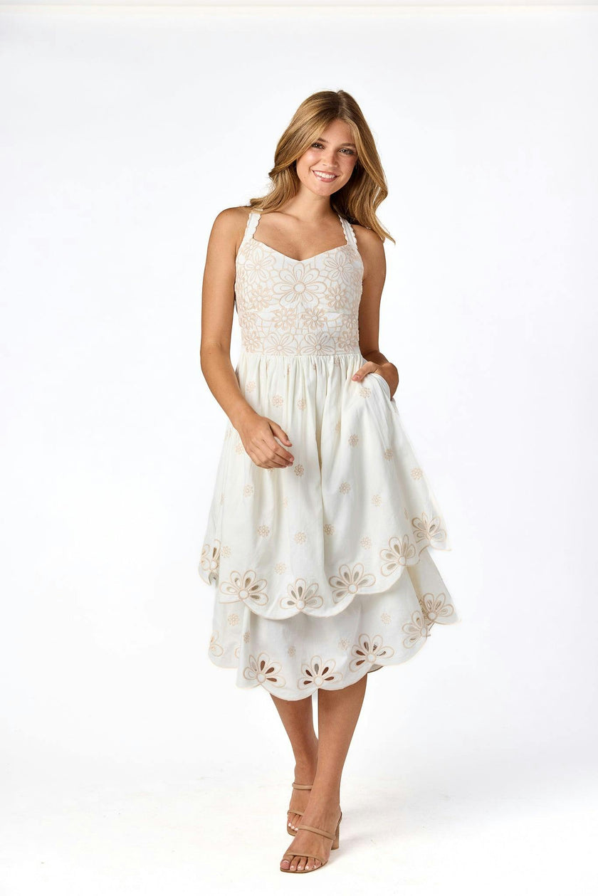 June Midi Dress White