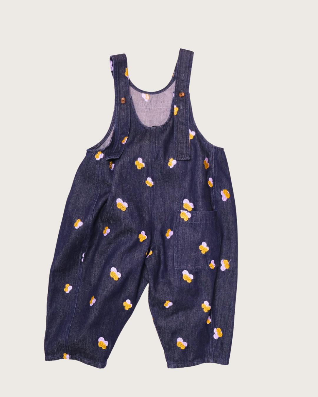 Kai Embroidered Denim Dungarees