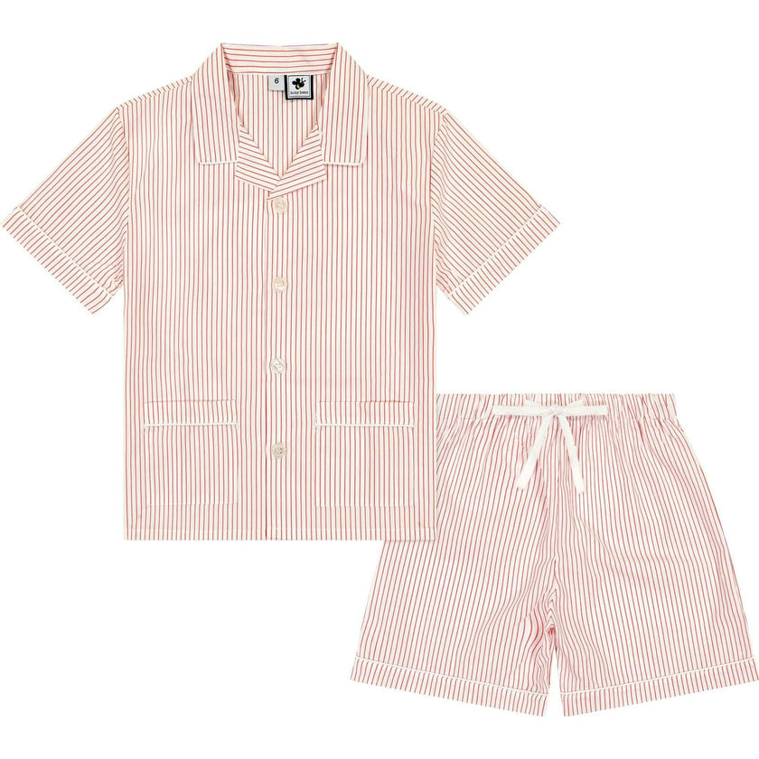 Tucker 2-Piece Short Sleeve Lounge Set, Stripes