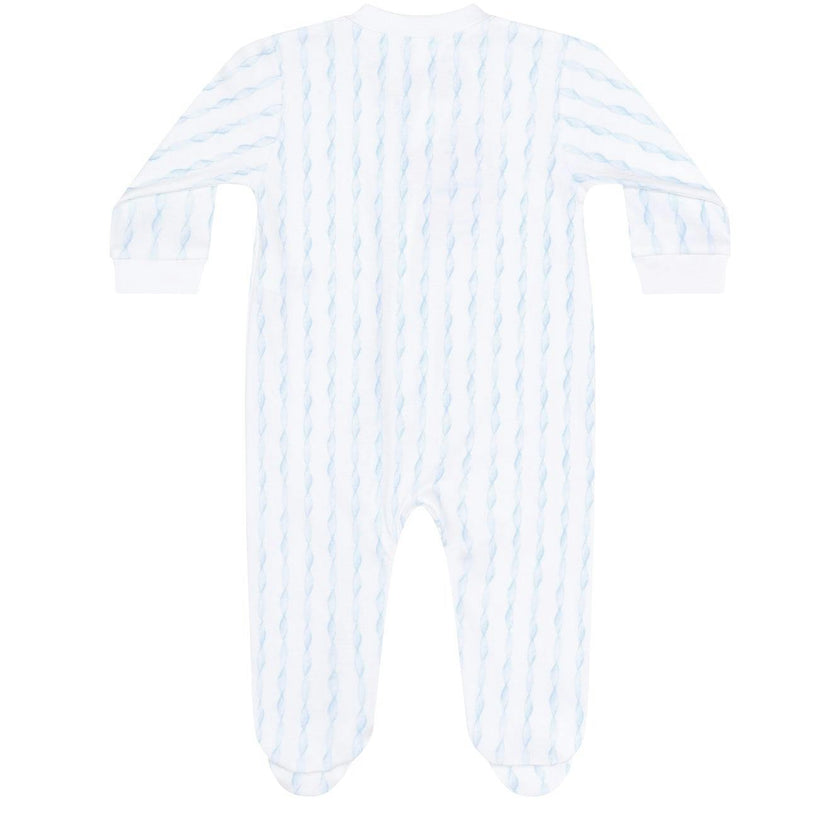 Blue Twirls Zipper Footie