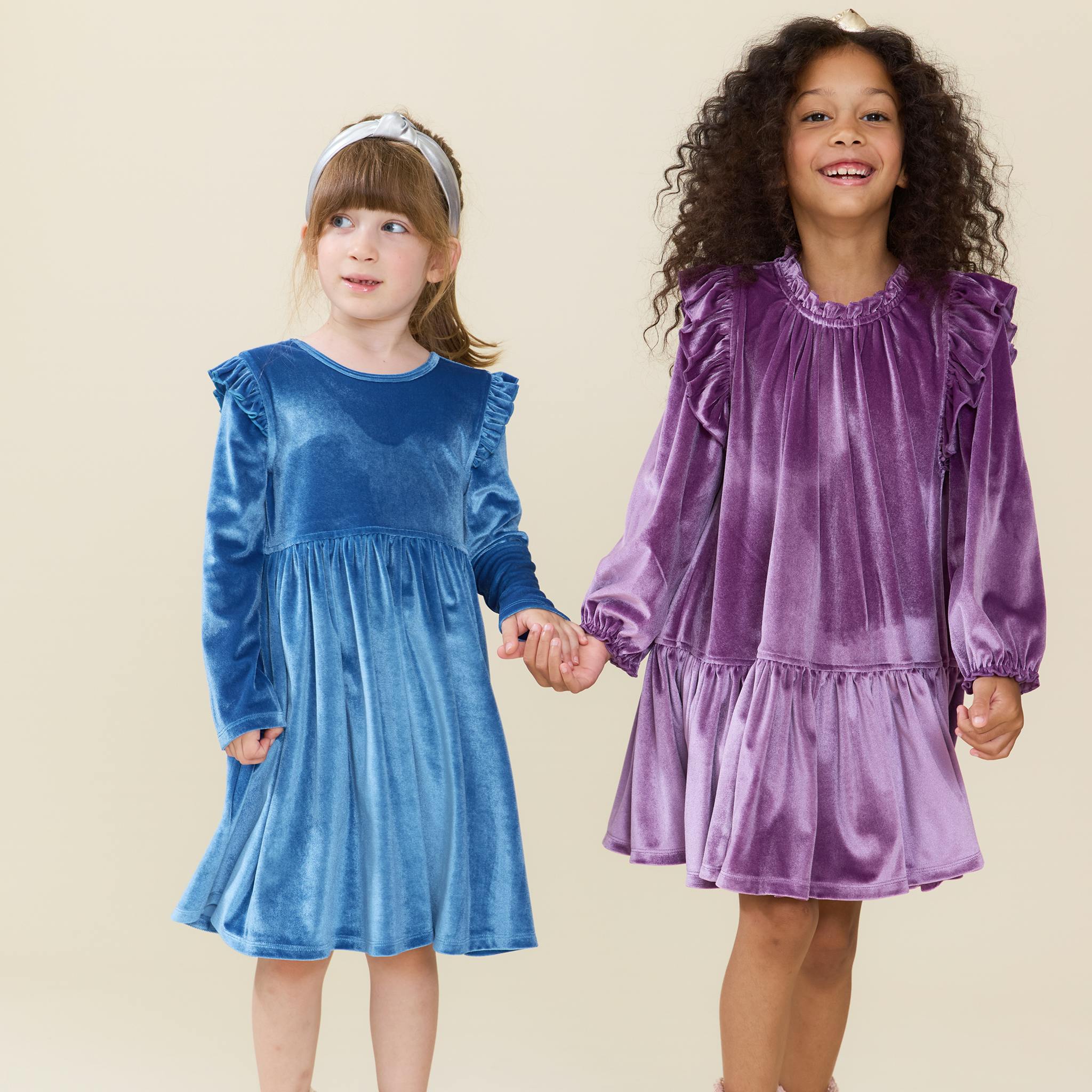 Girls Harper Dress - Lavender Velour