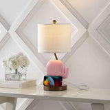 Ellie Bohemian Designer Iron/Resin Elephant LED Kids Table Lamp with Phone Stand and USB Charging Port